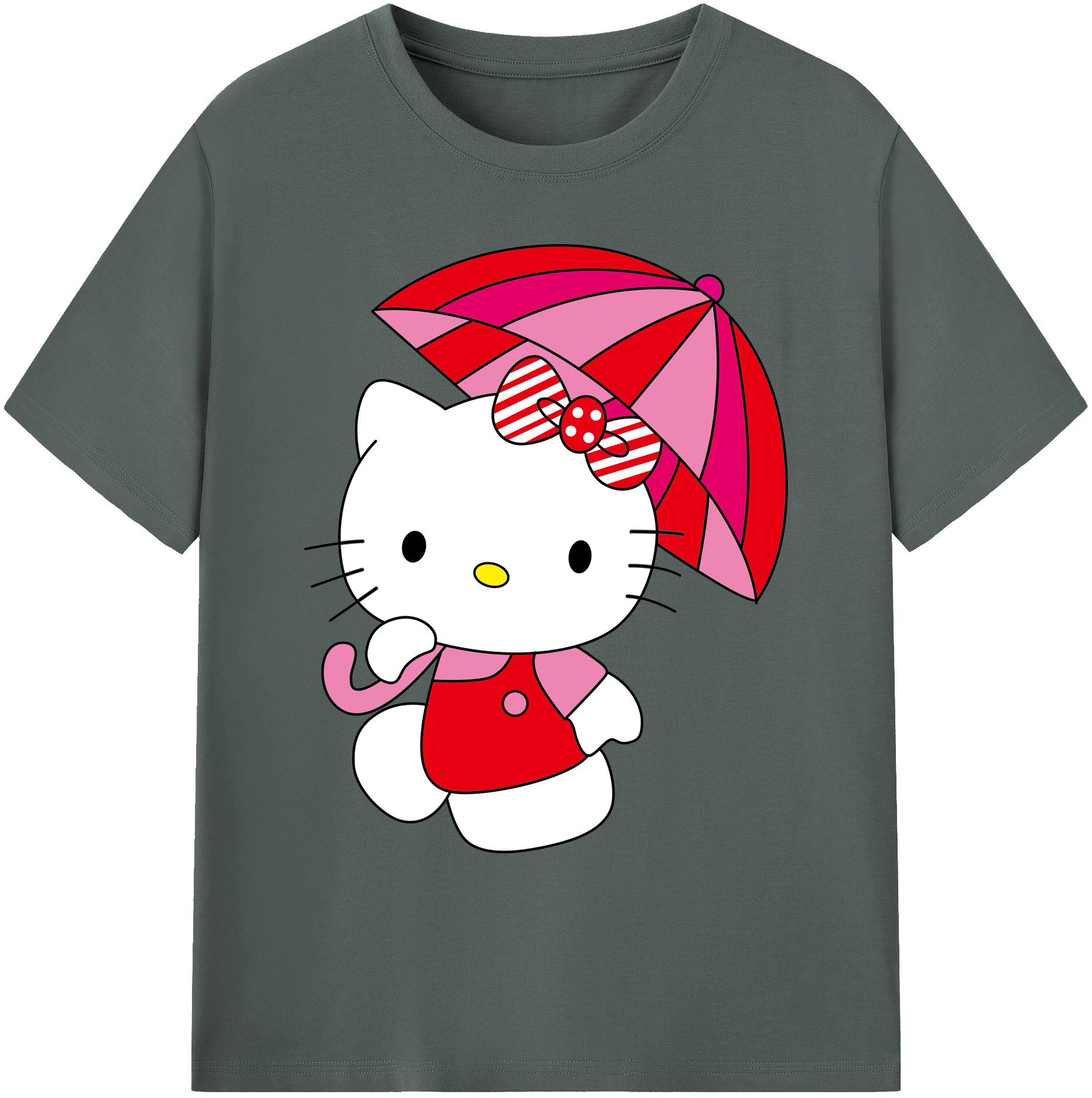 （画像用） Hello Kitty ハローキティ 綿100％ メンズ半袖Tシャツ｜肌触りやわらか＆通気性